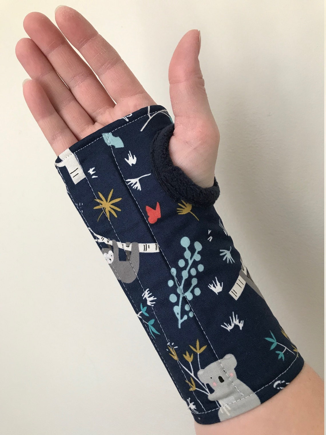 Size S MACHINE WASHABLE Cotton wrist brace with microfleece Etsy
