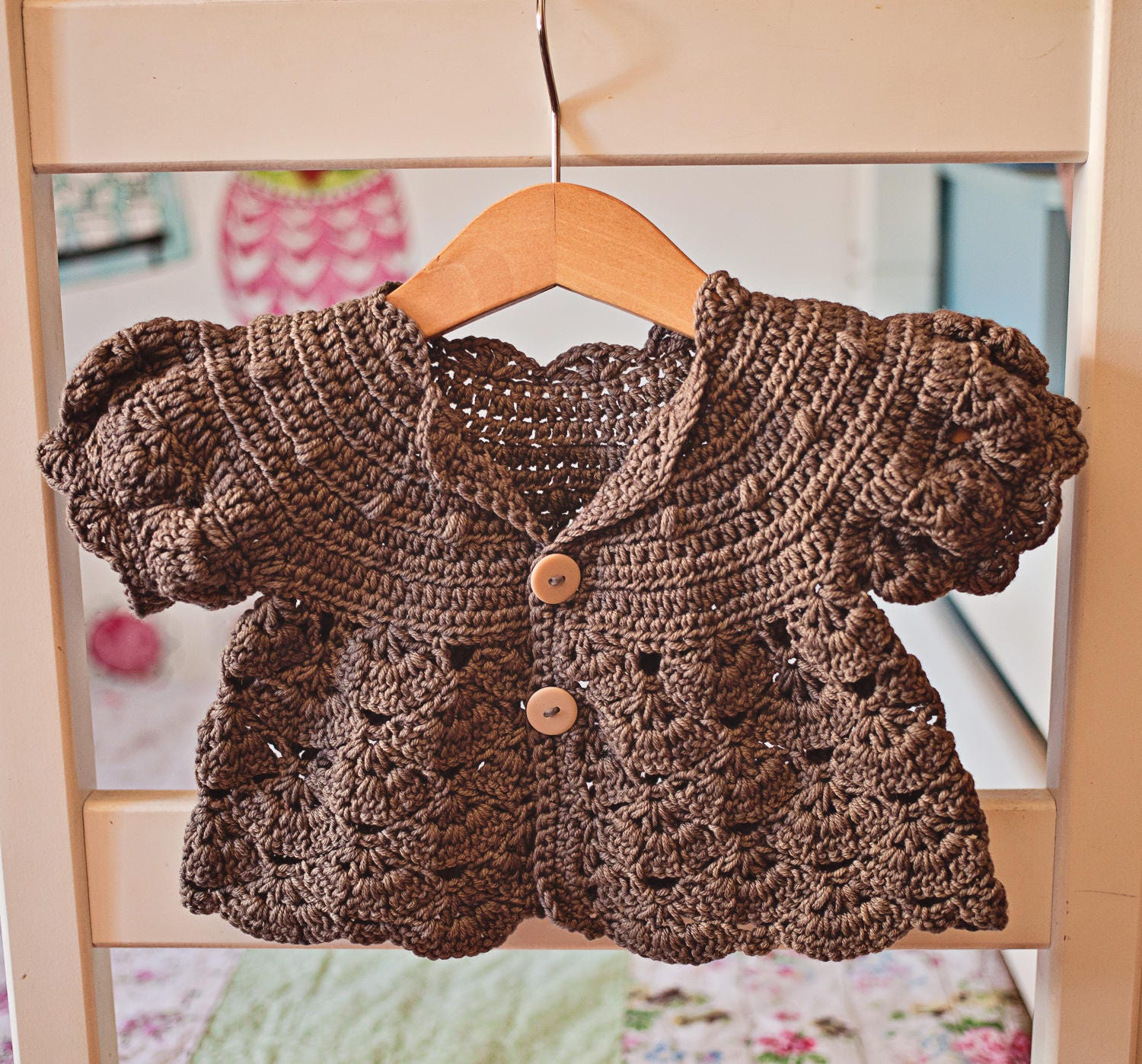 Crochet PATTERN Puff Sleeve Shrug Cardigan sizes baby up Etsy