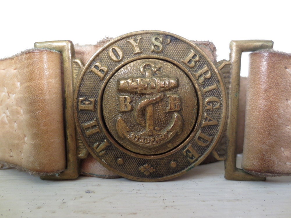 Vintage 1940s Belt / Boys' Brigade Buckle / Brass Belt Etsy