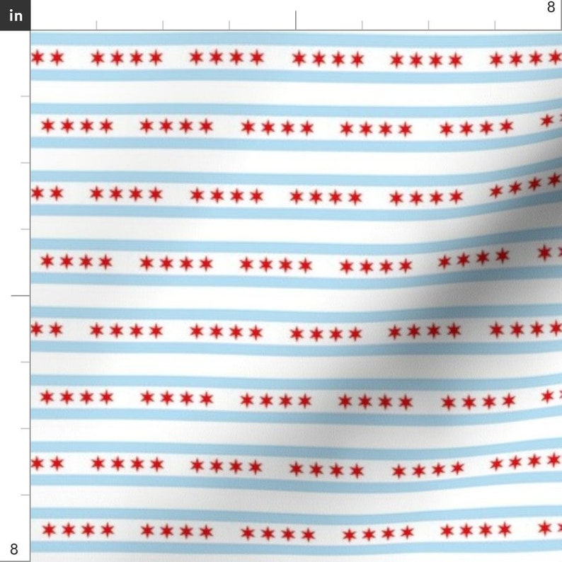 Chicago Fabric Chicago Flag Tiny By Flagfabric Chicago Etsy