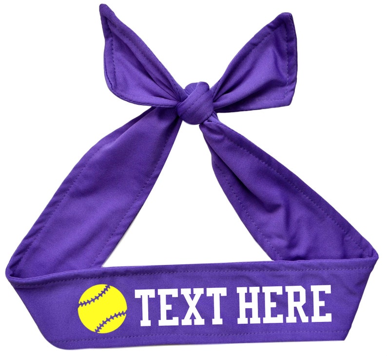 Softball Tie Back Headband with Neon Yellow Softball Etsy