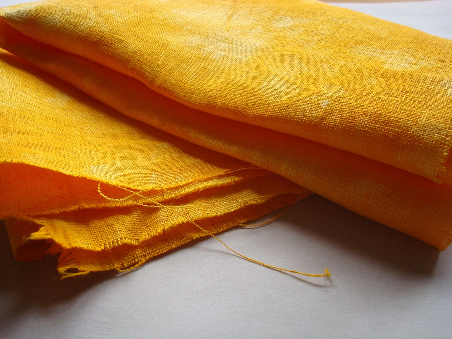 Saffron Gold Embroidery Linen Fabric Hand Dyed Crewel Etsy