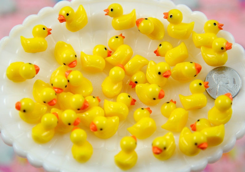 Rubber Duckies 18mm Tiny Adorable Miniature Rubber Ducky Etsy