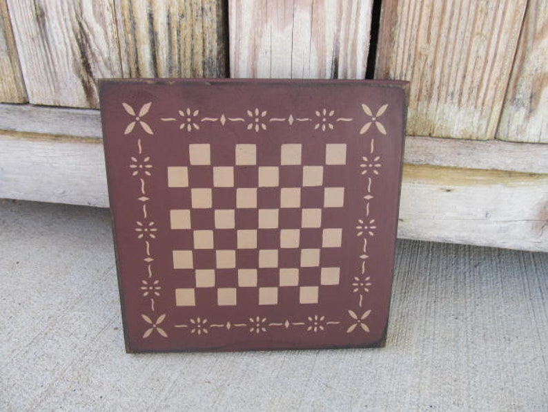 Primitive Colonial Checker Game Board 8x8 with Color Choices Etsy