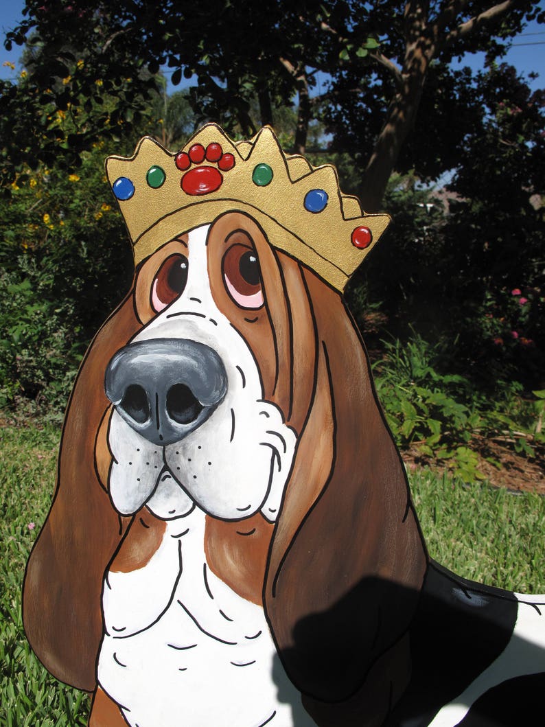 MadetoOrder Hand Painted Basset Hound Yard Art Etsy