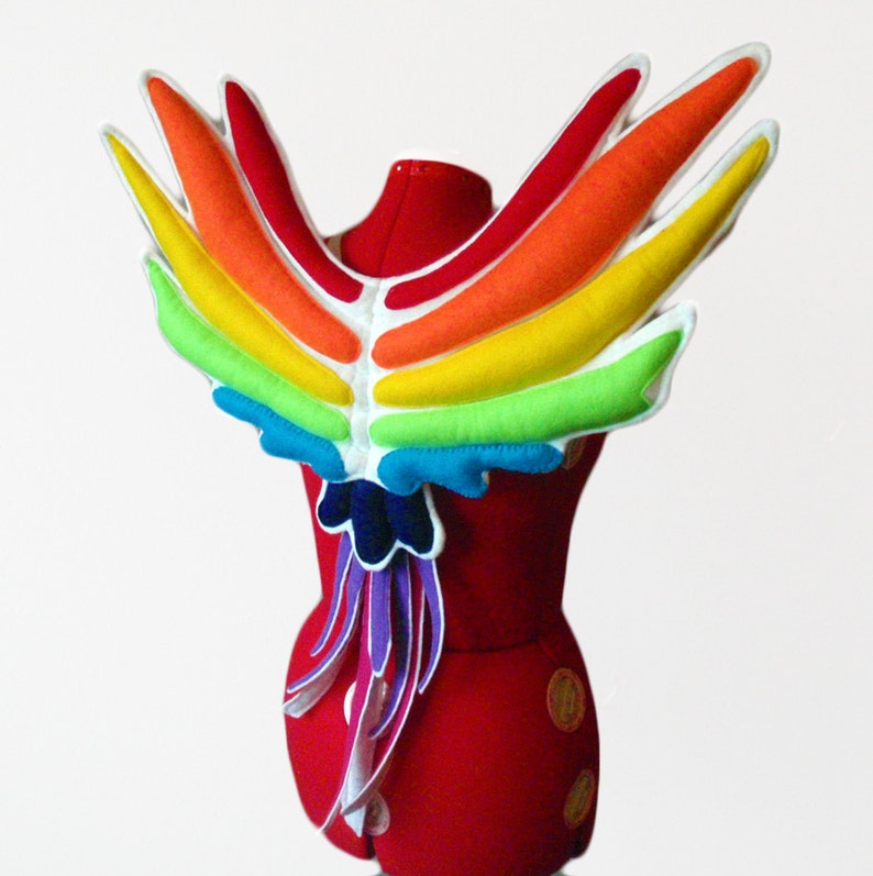READY TO SHIP Rainbow Bird Wings Durable. Bright Color Parrot Phoenix