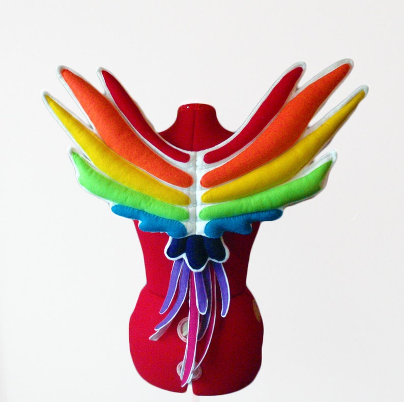 READY TO SHIP Rainbow Bird Wings Durable. Bright Color Parrot Phoenix