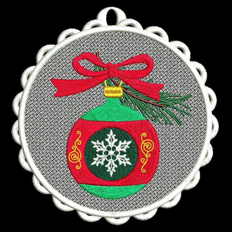 Fsl christmas ornaments 6inch 10 machine embroidery  etsy
