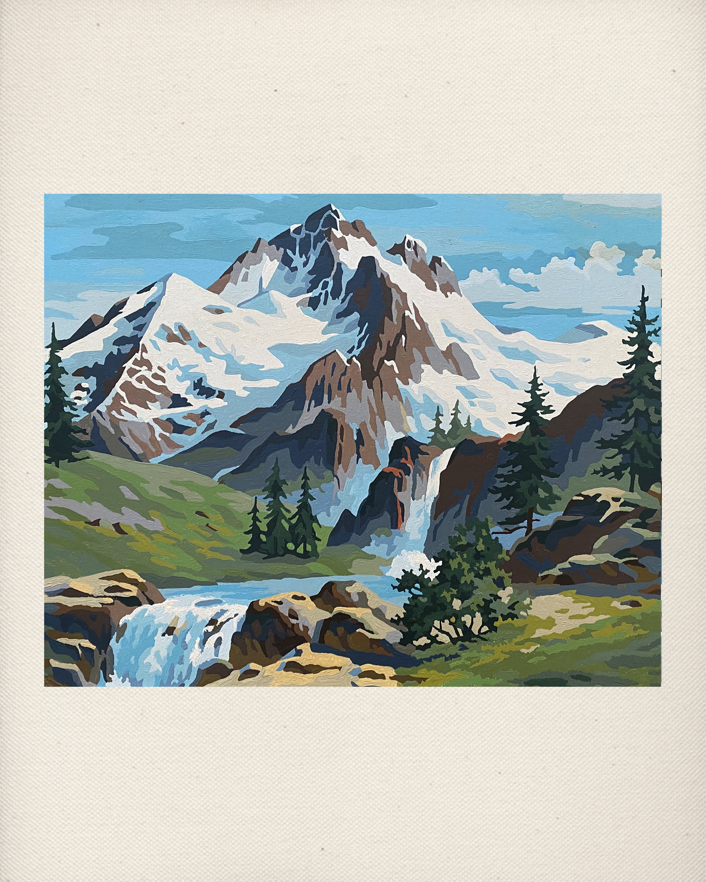Paint By Number Print Mountain Scene Paint by Number Etsy