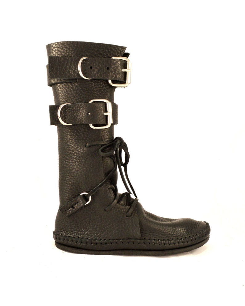 calf high moccasin boots