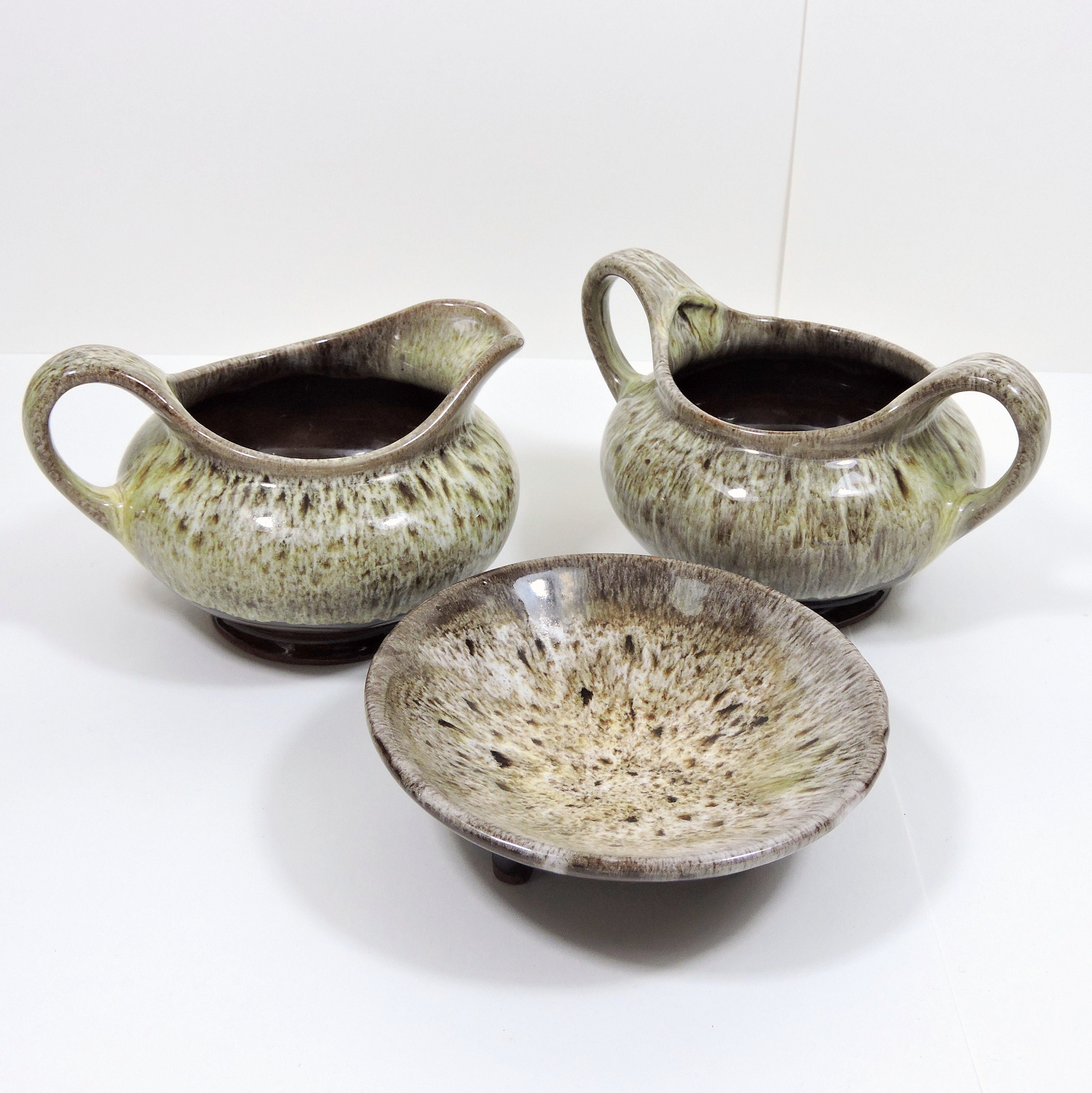 Vintage Evangeline Pottery Set / Brown Evangeline Pottery Set Etsy