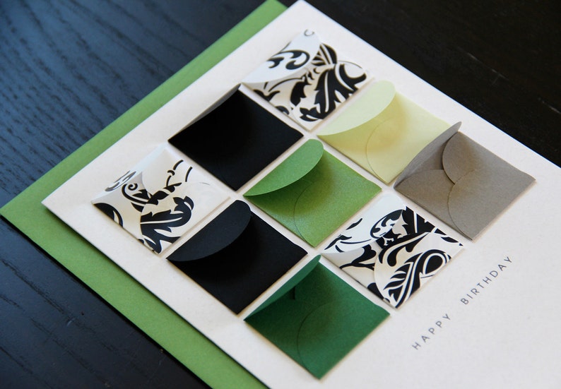 Happy Birthday Emerald Tiny Envelopes Card | Etsy