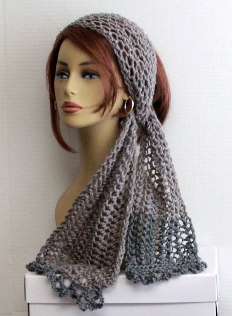 Head Scarf Headband Gypsy Wrap Dread Long Scarf Lace Knit Boho | Etsy