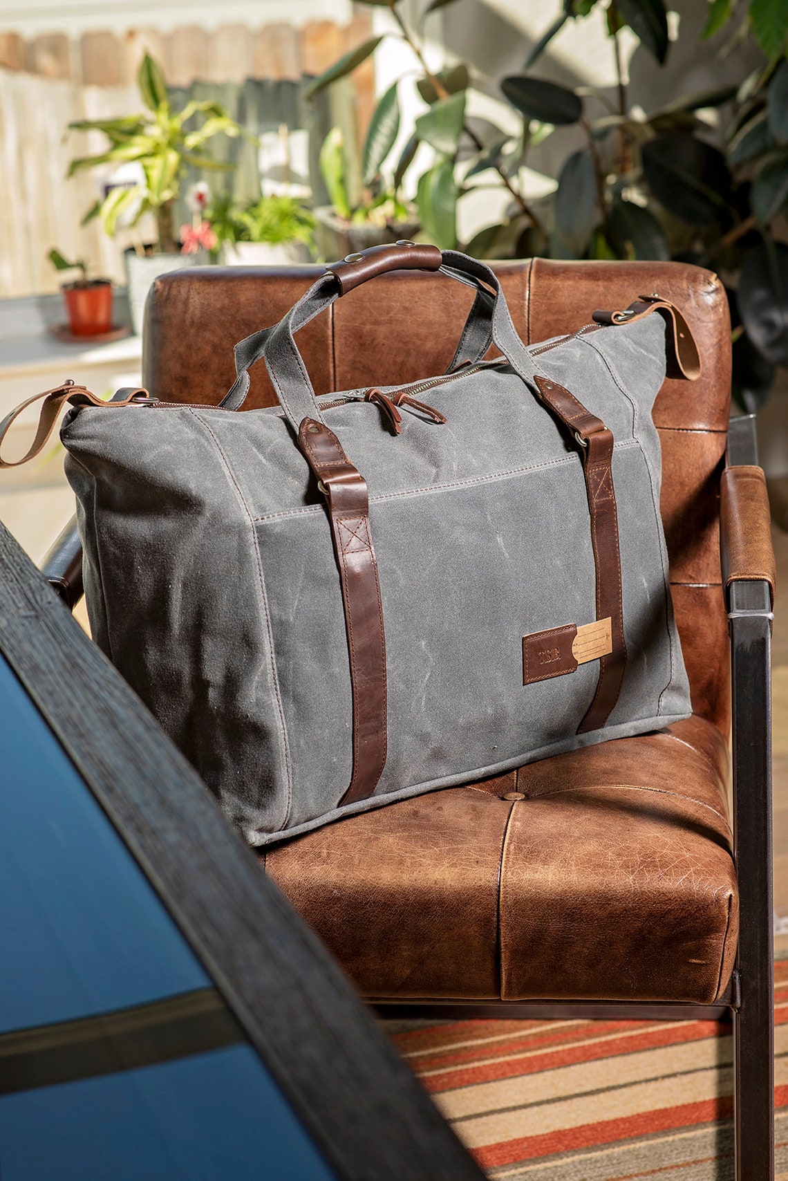 mens waxed canvas duffle bag