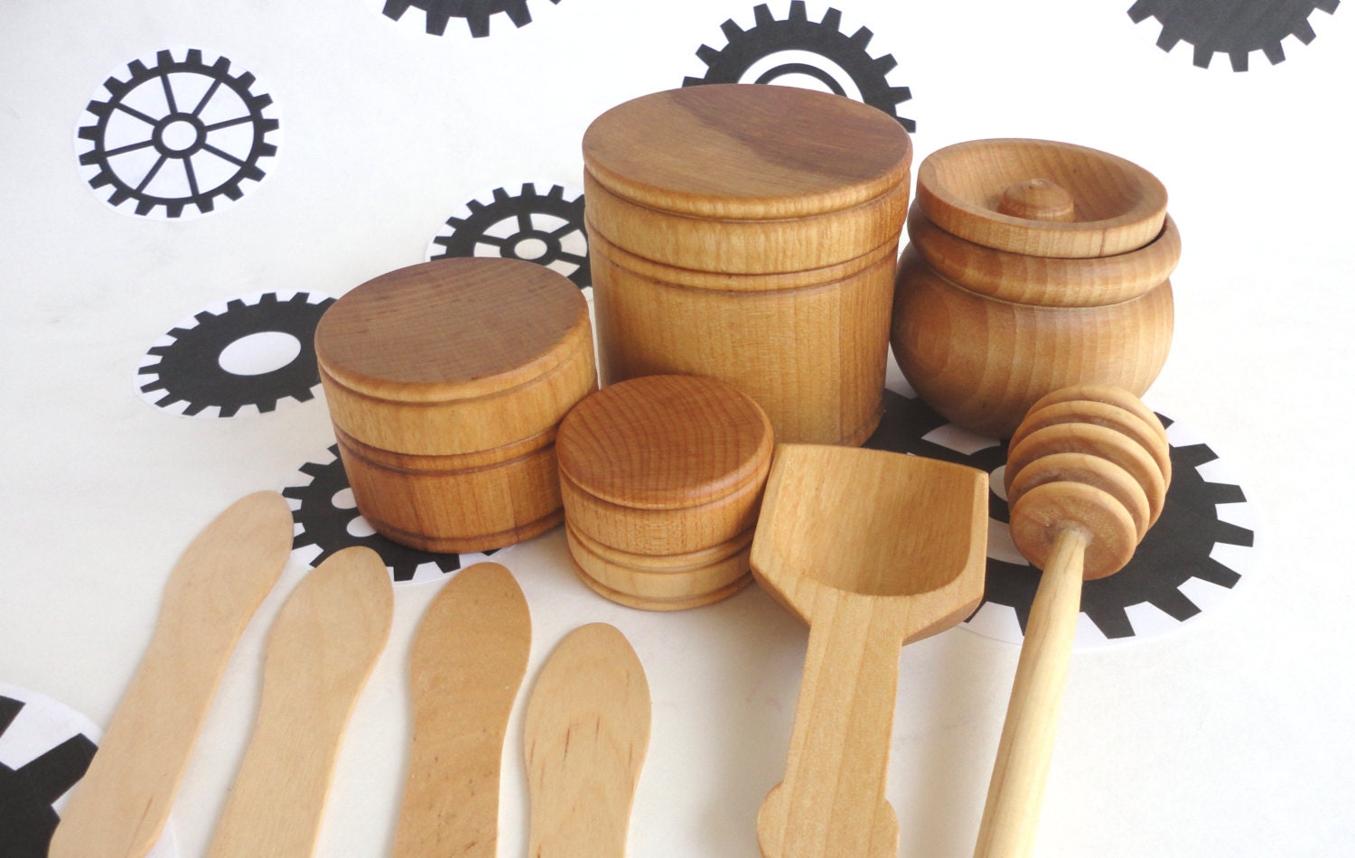 Wood Toy Baking Set All Natural Medium Set Etsy