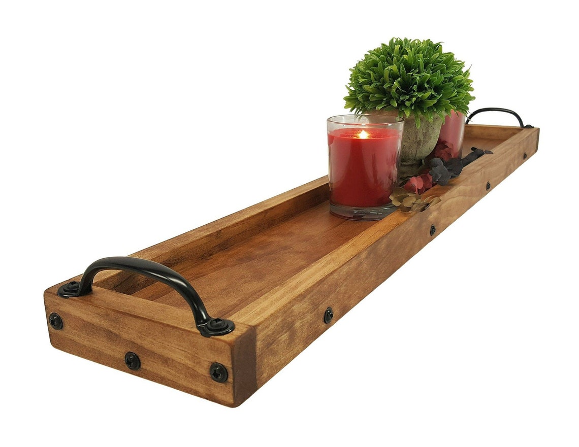 Dining Table Centerpiece Long Wooden Tray Fall Mantle Decor Etsy