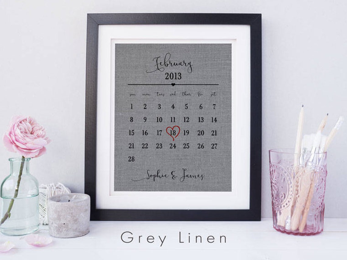 Wedding Calendar Anniversary Gift Gift for Husband or Wife Etsy