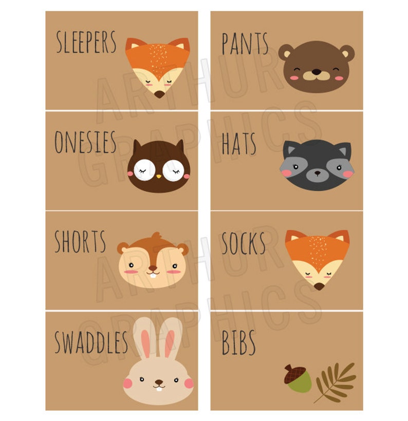 animal printable baby nursery drawer labels basket labels etsy