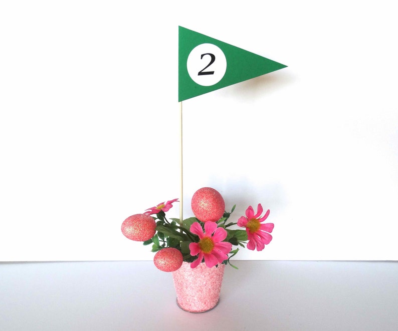 Golf Flag Centerpiece 10 numbered table flag cake Etsy