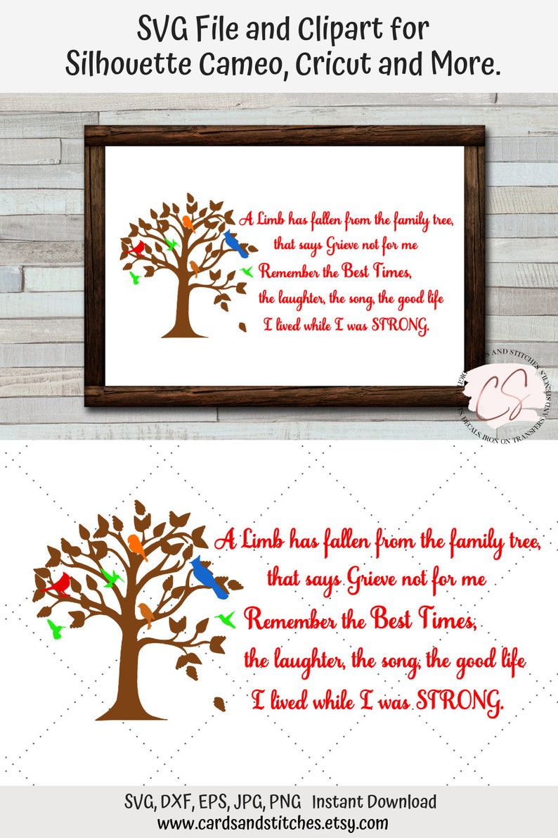 Download Cardinal Tree SVG Grief Tree SVG Cricut Cut Instant | Etsy