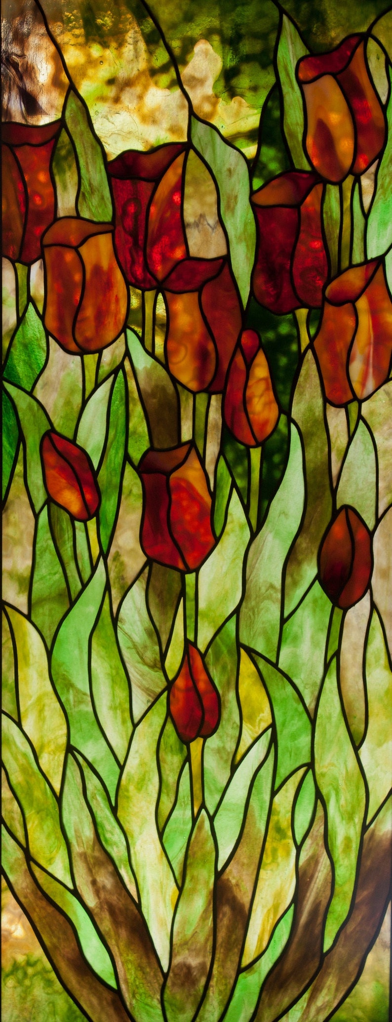 Tulips Stained Glass Pattern.Â© David Kennedy Designs. | Etsy