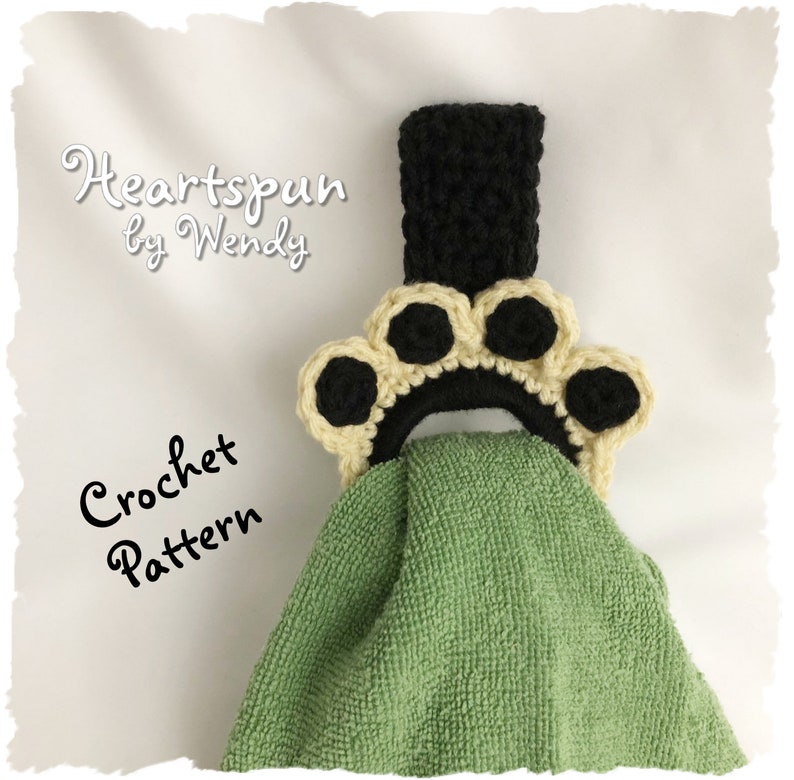 CROCHET PATTERN to make a Paw Print Kitchen or Bath Towel Ring Etsy
