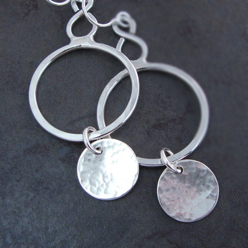 Silver Hoop Dangles Sterling Silver Dangle Earrings Etsy