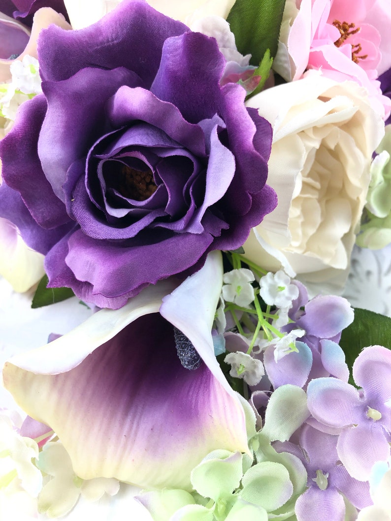 Artificial Wisteria Wedding Bouquet Purple Bridal Bouquet Etsy