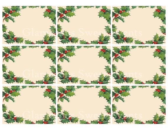 Instant Download Blank Vintage Holly Labels Vintage Etsy