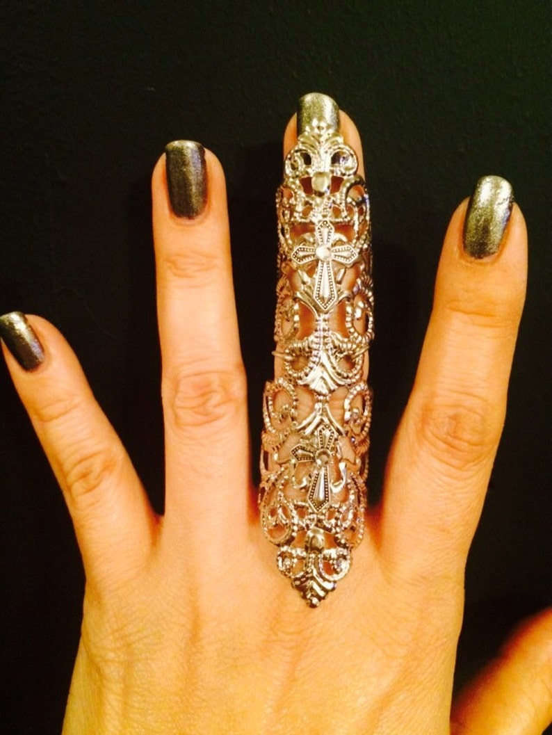 Shield Full finger ring made with a vintage style Etsy