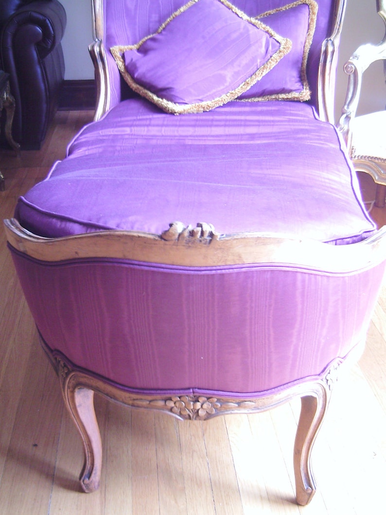 French Purple Fainting Couch Hollywood Regency Etsy