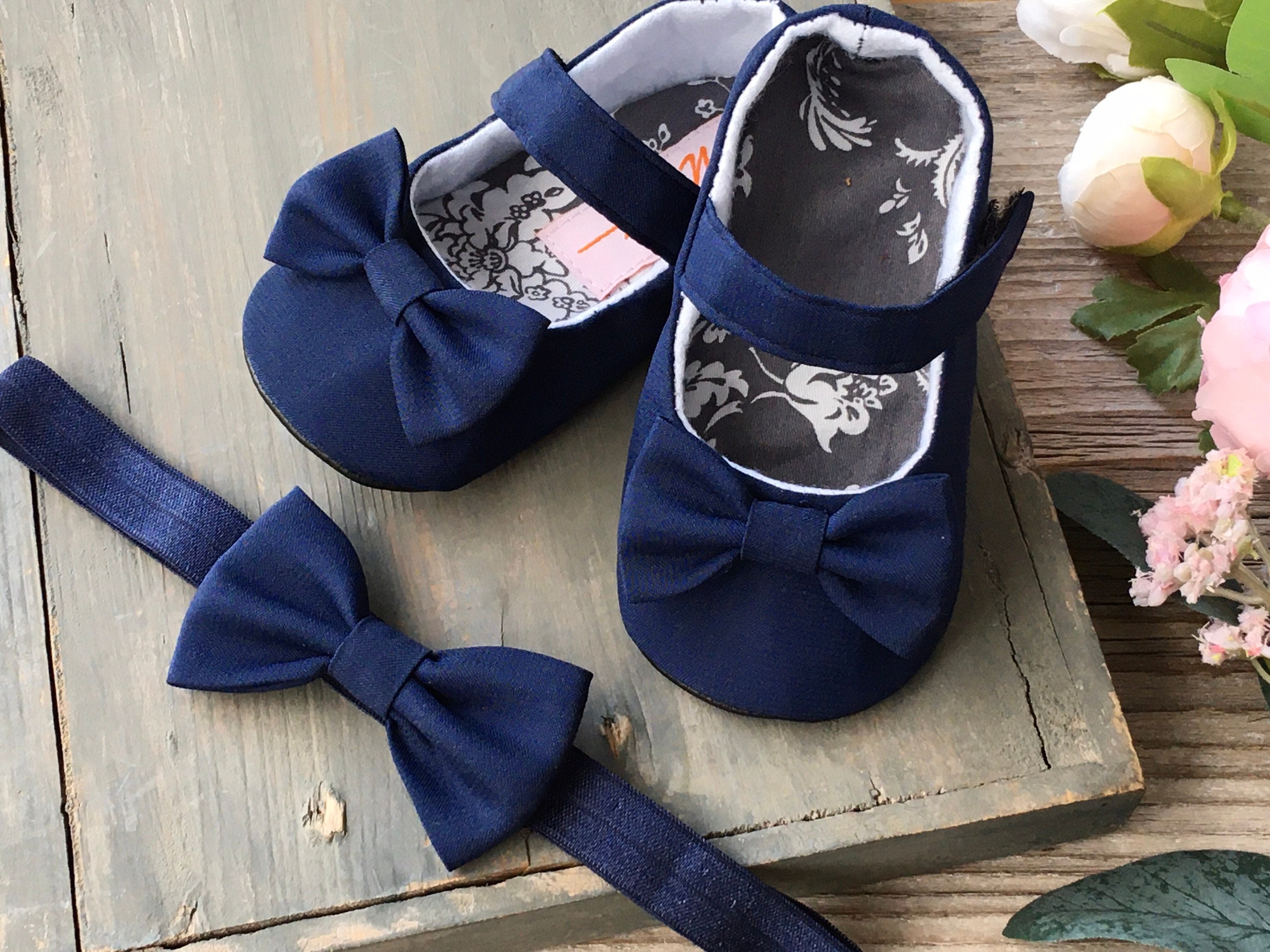 Navy blue baby girl shoes navy baby shoes baby walking | Etsy