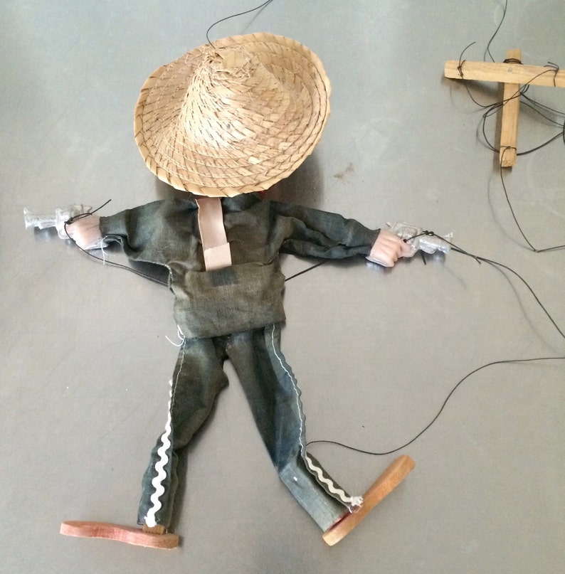Mexican Vintage Puppet Spanish Man with Guns Etsy