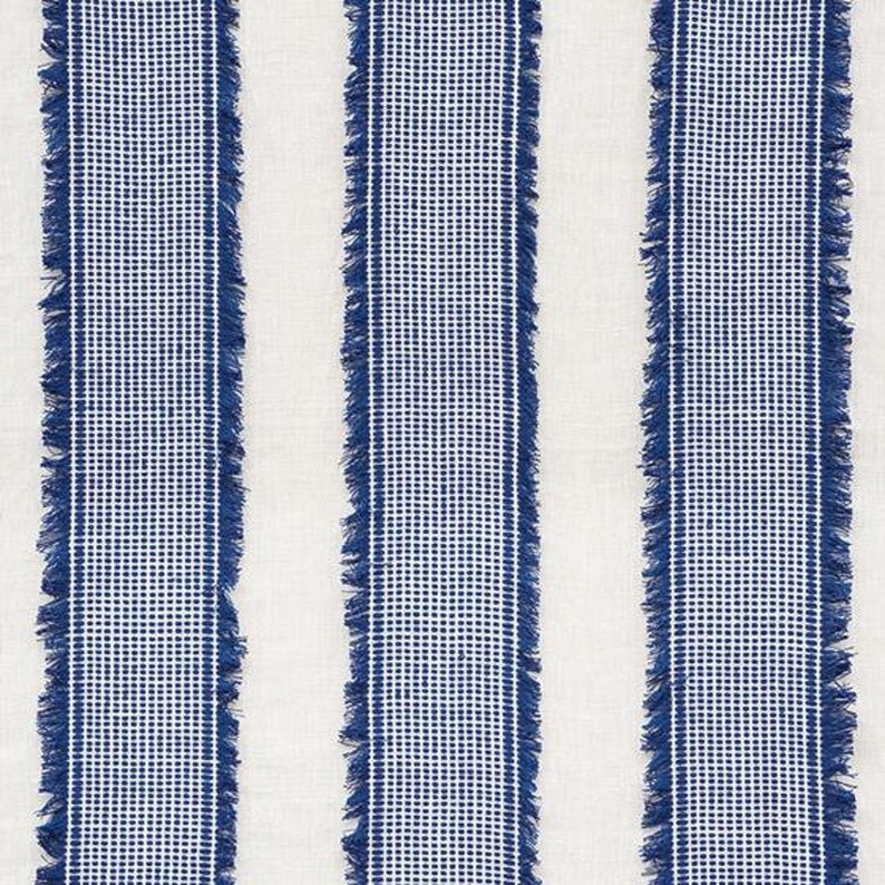 Tulum in Blue Schumacher Fringe Pillow Cover Fringe Blue and White Home Decor