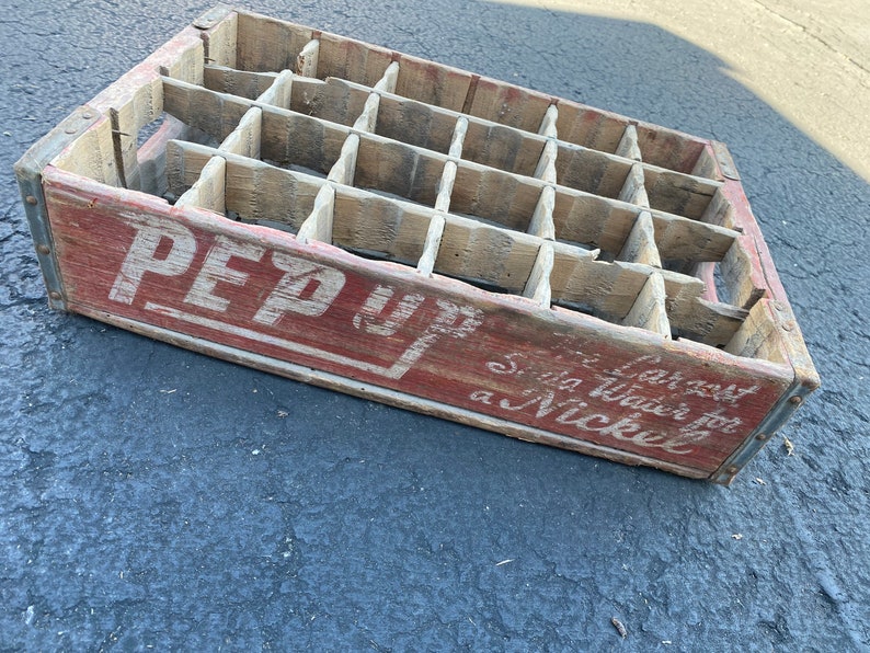 Vintage Very Rare Pep Up Wood Soda Pop Crate San Antonio Texas Etsy