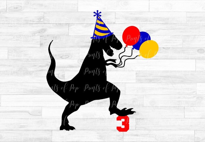 Download Dinosaur Birthday svg T-Rex Clip Art 3rd Birthday | Etsy