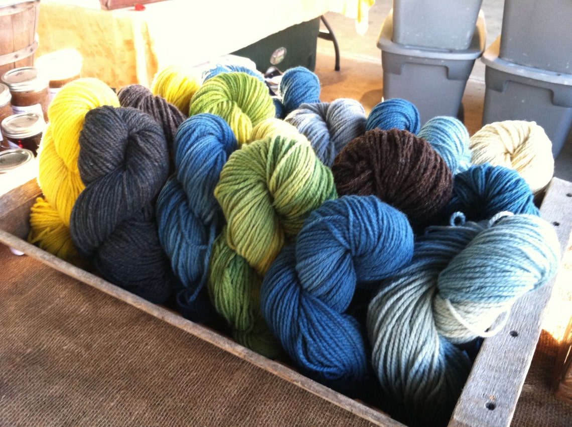 Organic wool yarn indigo hand dyed fresh from the dye vat Etsy