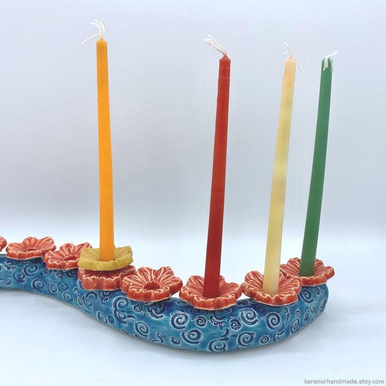 Ceramic menorah handmade hanukkah menorah chanukah Judaica Etsy