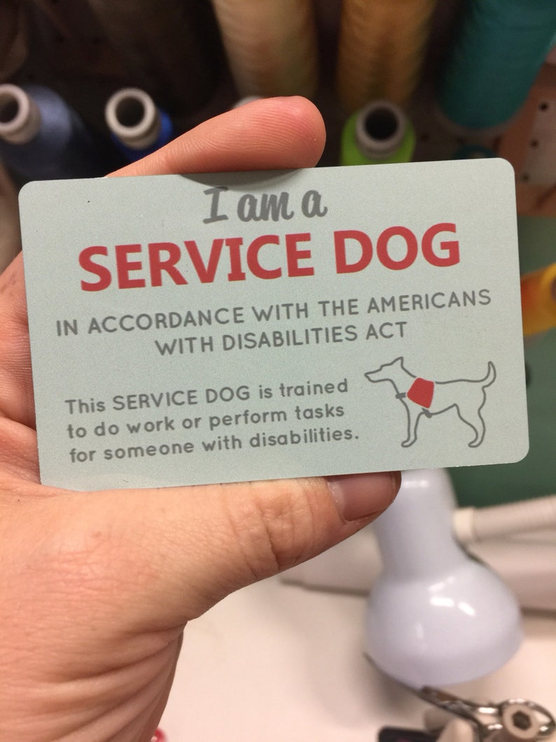 Service dog ADA information card waterproof Semi-Gloss thin | Etsy