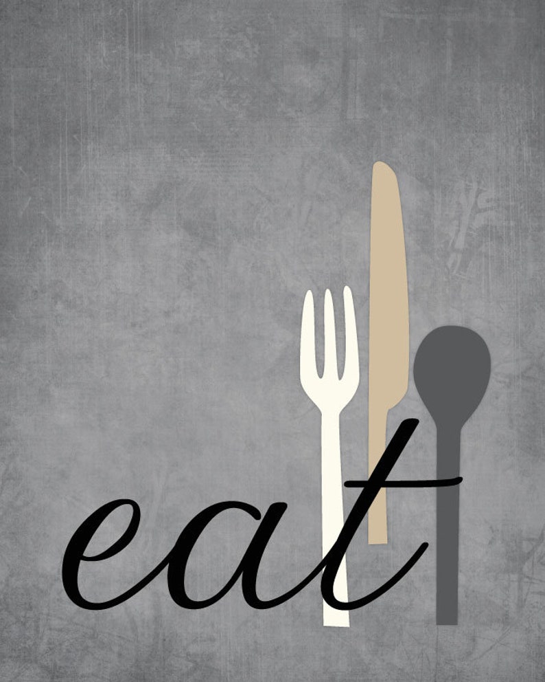 Kitchen Wall Art Print Set Eat Drink Love Kitchen is | Etsy