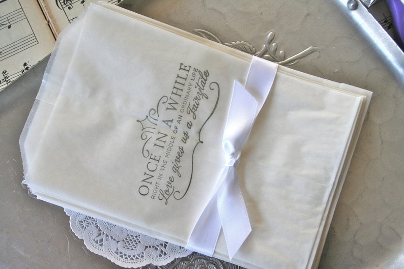20 Wedding Glassine Bags Fairytale Life ANY COLOR INK Etsy