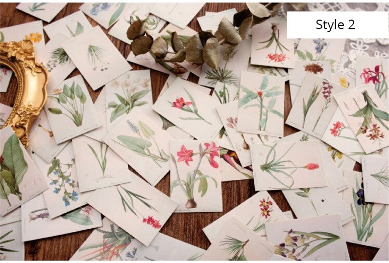 Mini Cards for Junk Journal Supplies Postage Stamp and Vintage Art and Document Designs Travelers Notebook Collages Botanical Ephemera