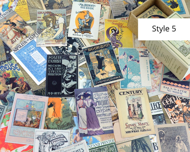 Mini Cards for Junk Journal Supplies Postage Stamp and Vintage Art and Document Designs Travelers Notebook Collages Botanical Ephemera