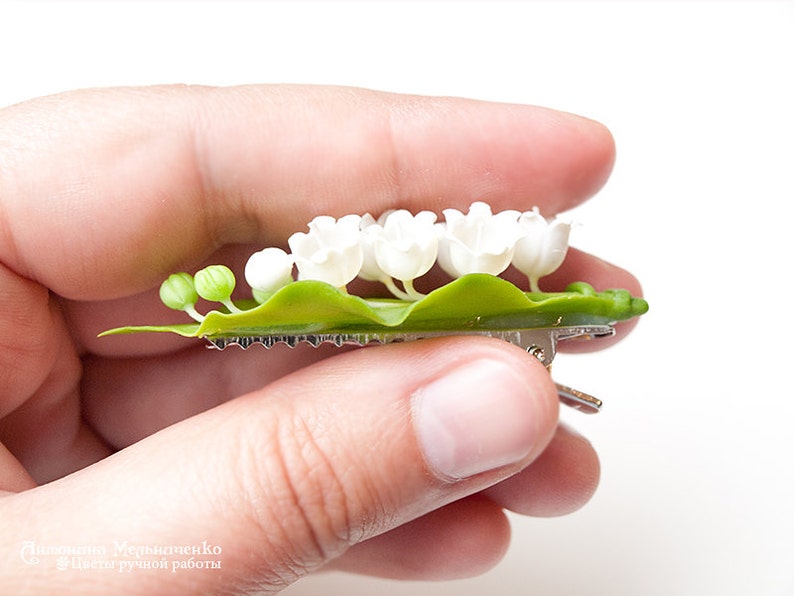 Hair Clip Lily of the valley Polymer Clay Flowers Etsy