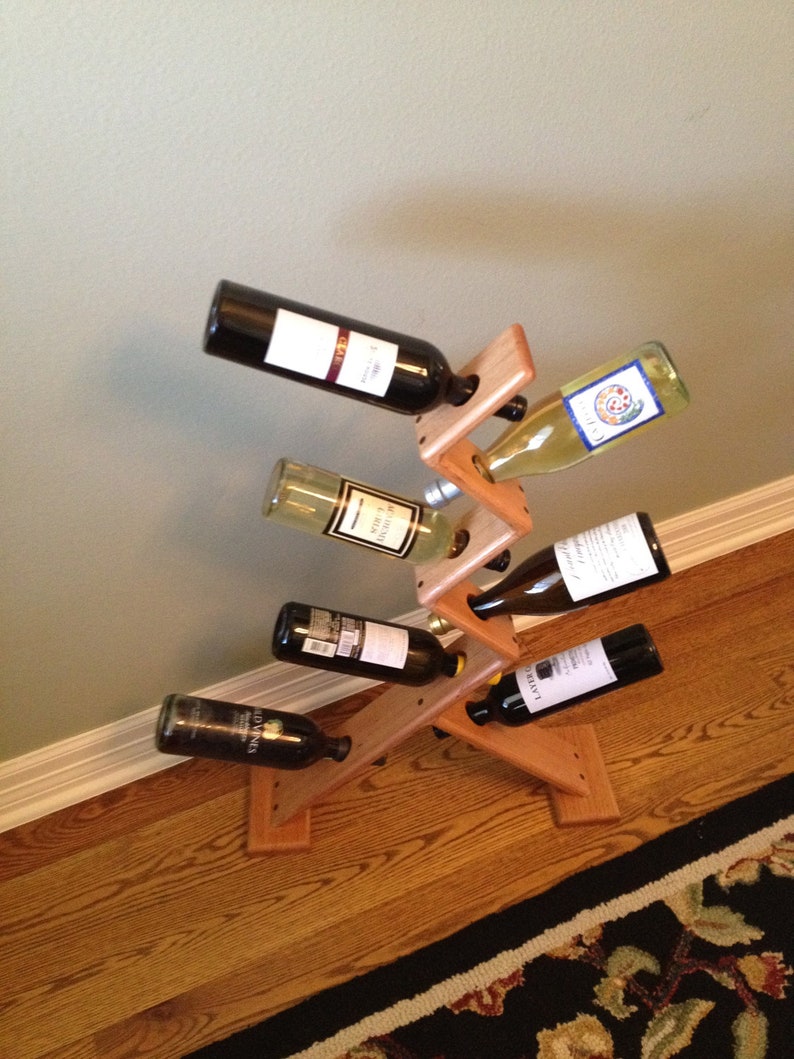 Wine Rack 7 Bottles White Oak ZigZag Etsy