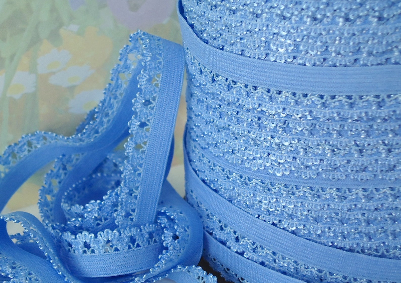 5yd Elastic Light Blue Trim band 1/2 Skinny Elastic Etsy