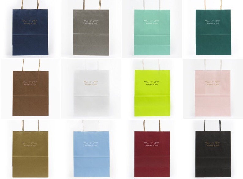 Pink / Blush Pink Wedding Bags with Shiny Gold Foil Etsy