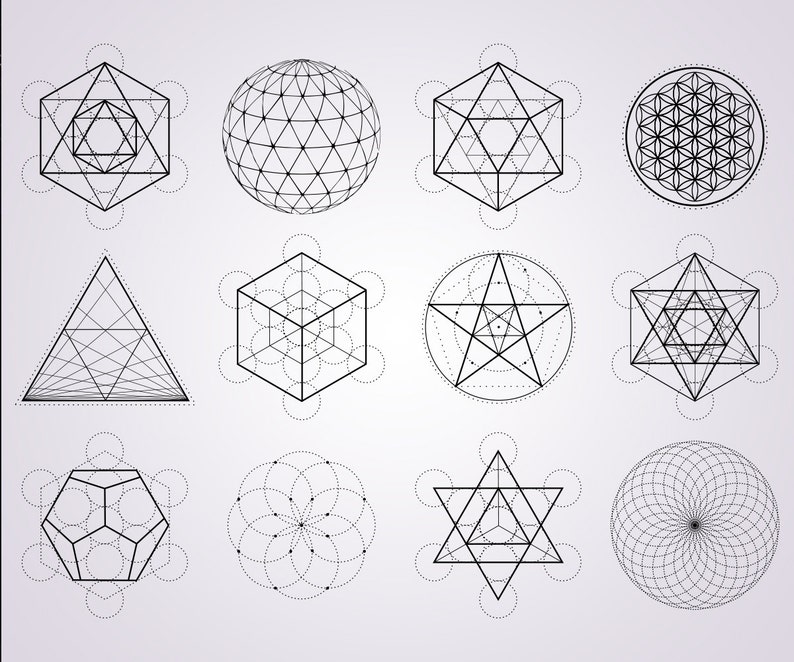 Sacred Geometry Vector Illustrations Ai Eps And Png 24 Etsy