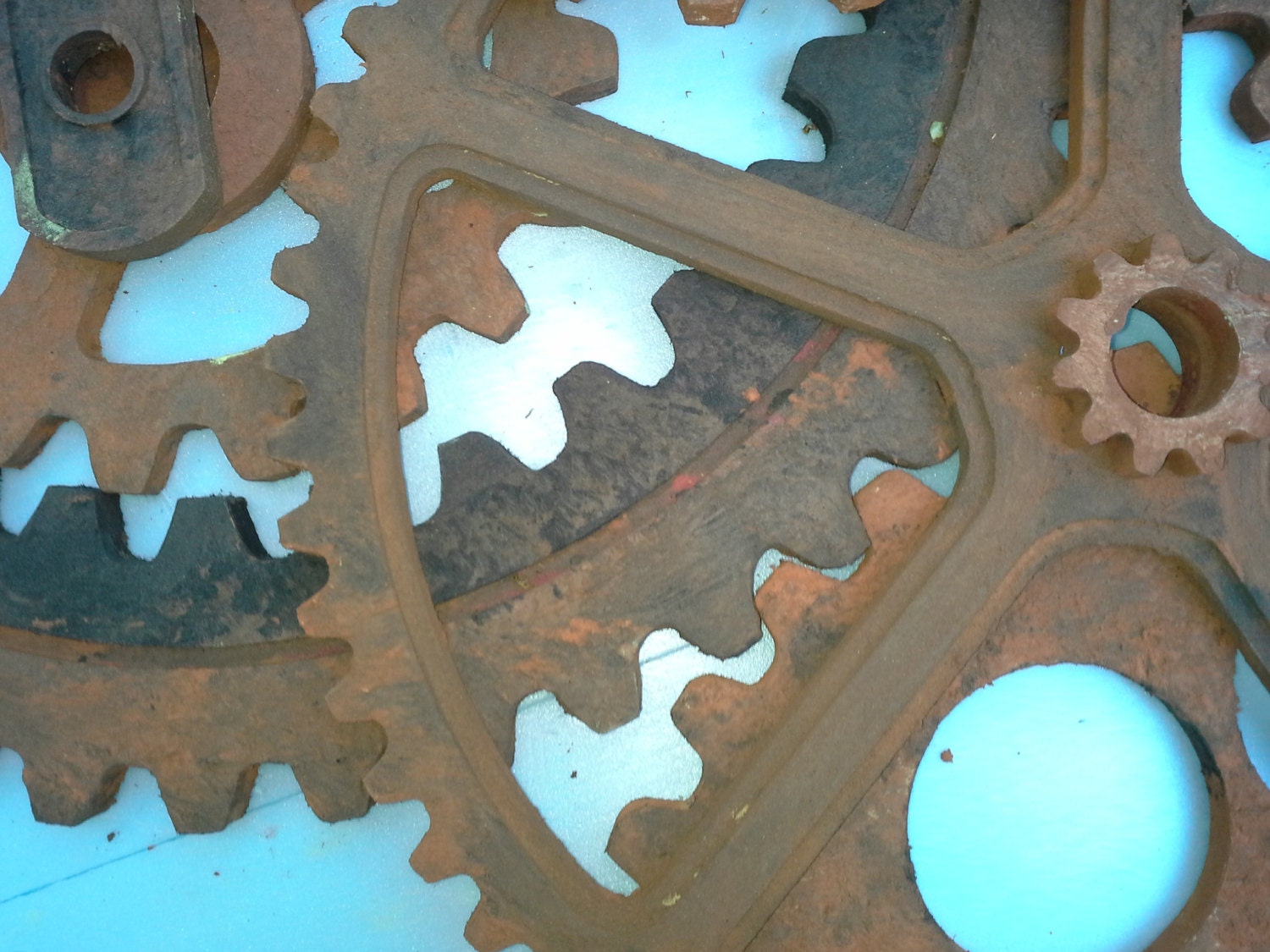 Seven 7 Large Wooden Gears Wood Gears Cogs Sprocket Etsy