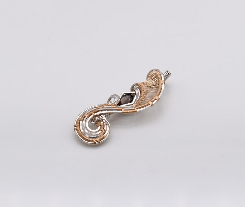 Smoky Quartz Wire Wrap Pendant Dragon Eye Gold Fill /& Sterling Silver Wire Heady Wire Wrap Pendant for Men and Women